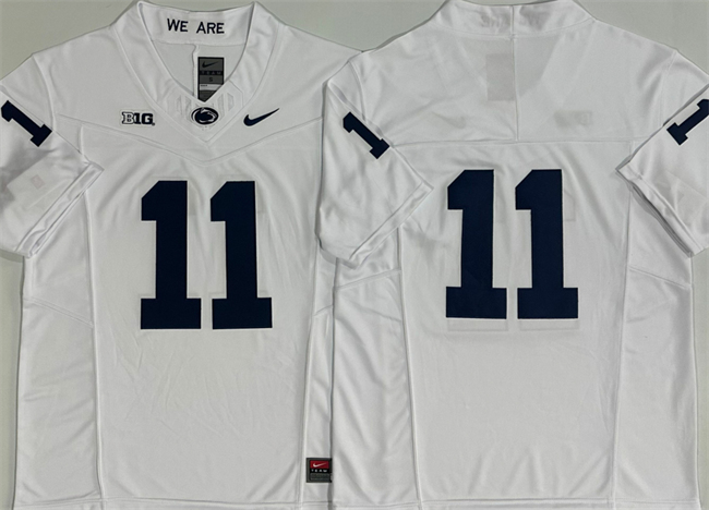 Men's White Penn State Nittany Lions #11 Abdul Carter 2024 F.U.S.E. No Name Stitched Jersey
